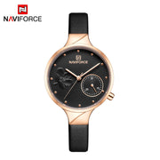 Naviforce dameur i rosa forgyldt urkasse med sort urskive