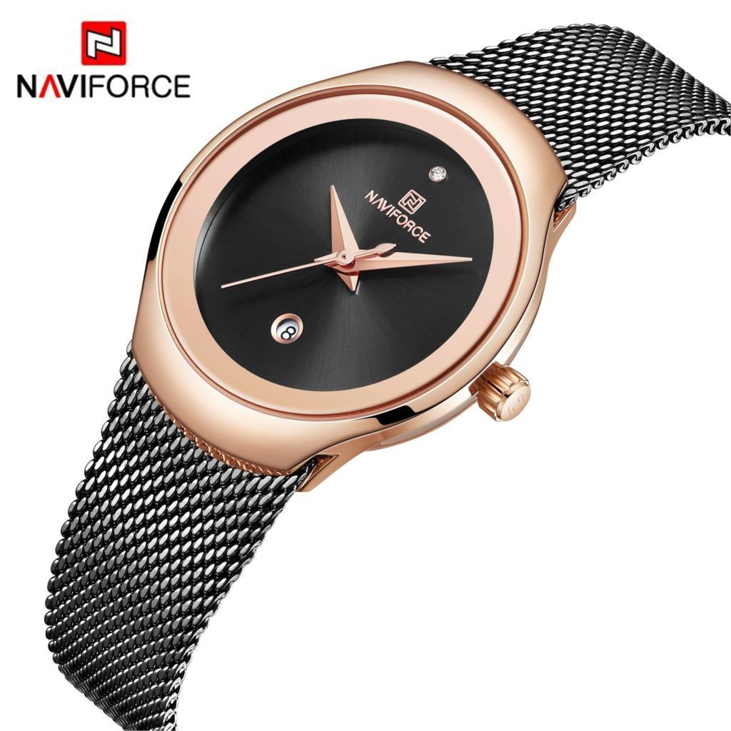 Naviforce dameur i sort og rosaforgyldt