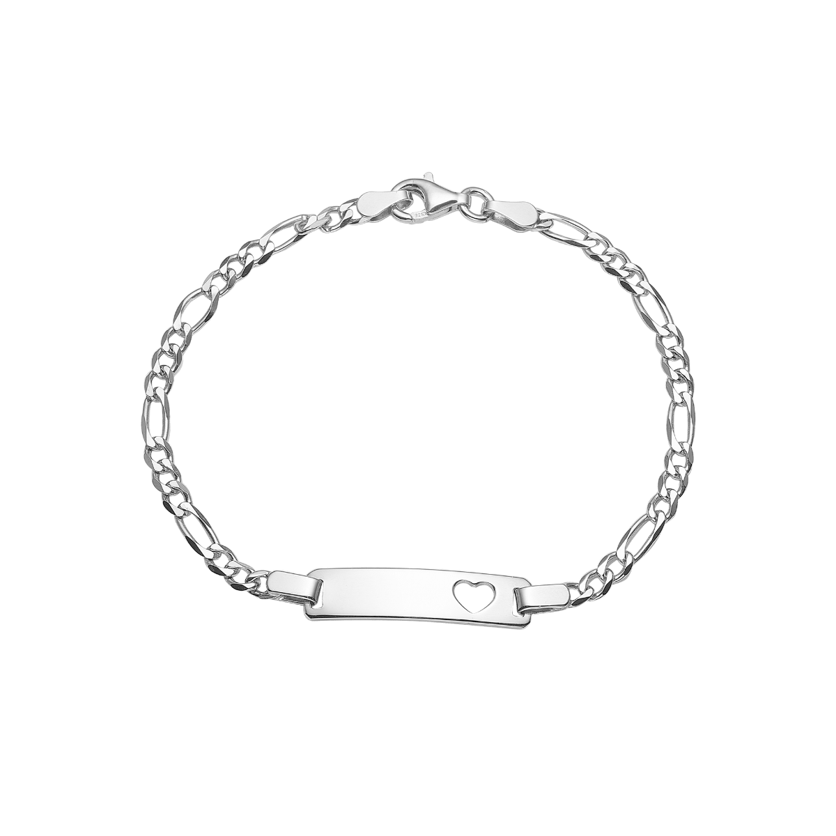 Navnearmbånd m/hjerte, sølv - Urma.dk