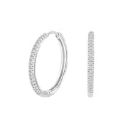 Creoler i 14 karat hvidguld med brillanter - 0,11 ct w/si