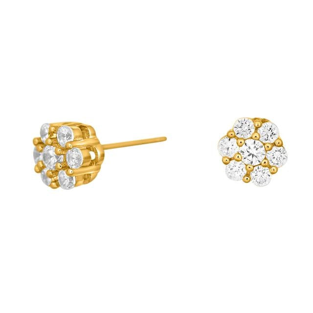 Ørestikker 14 karat guld med diamanter - roset - 0,23 ct w/si