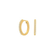 Creoler i 14 karat guld med brillanter - 0,10 ct w/si