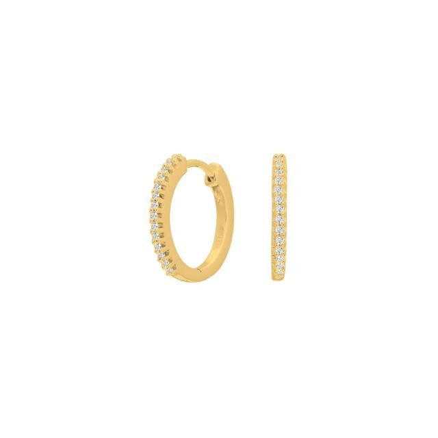 Creoler i 14 karat guld med brillanter - 0,10 ct w/si