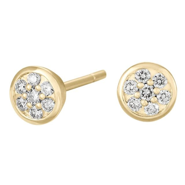 Ørestikker i 14 karat guld med diamanter - 0,175 ct w/si