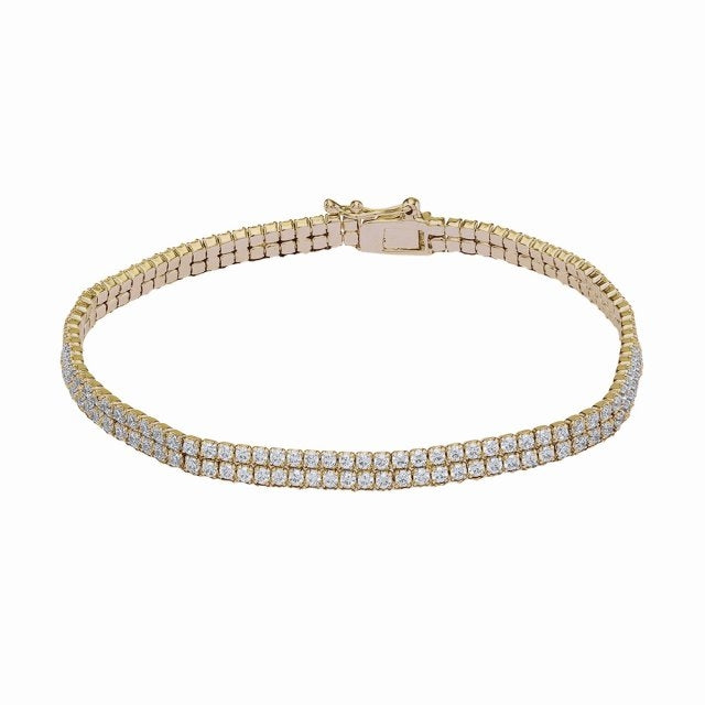 Armbånd, forgyldt sølv med zirkonia