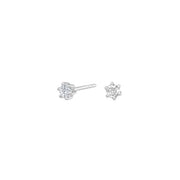 Ørestikker 14 karat hvidguld, 6 greb med diamanter - 0,20 ct w/si