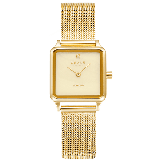 OBAKU ADAMAS GOLD 22,5x22,5mm V301LXGGMG - Urma.dk