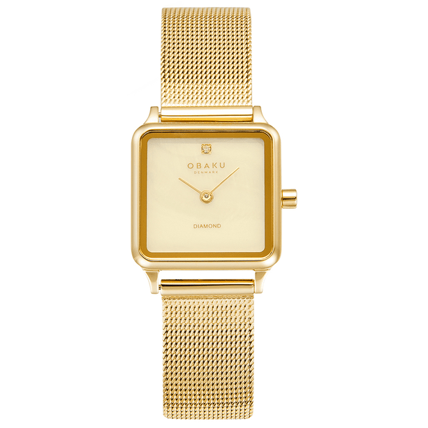 OBAKU ADAMAS GOLD 22,5x22,5mm V301LXGGMG - Urma.dk