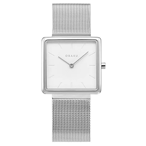 OBAKU KVADRAT - STEEL 4,9mm Safirglas Ø28x28mm V236LXCIMC - Urma.dk