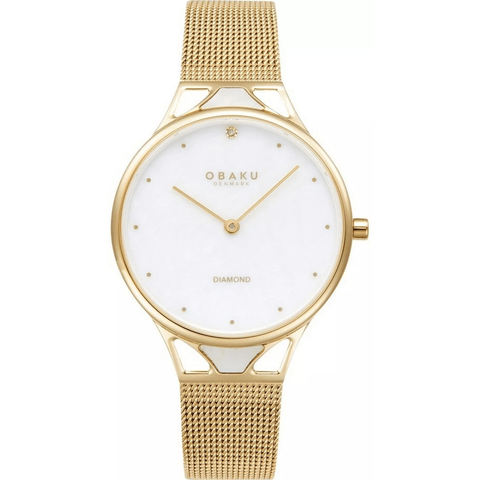 OBAKU PERGAMENT - GOLD 4,9mm Safirglas Ø32mm V302LXGWMG - Urma.dk