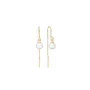 Ørehænger, 8kt, 6mm ferskv perler