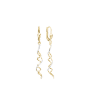 Ørehænger 8kt, twist guld/hv guld 43mm