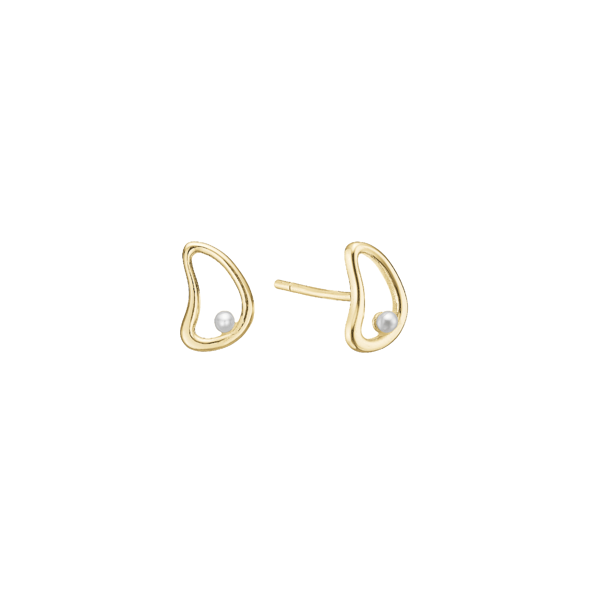 Ørestikker  Bue m/perle 10x8mm, forg søl
