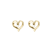 Ørestikker, Hjerte 8k, LG diamant 2x0,03