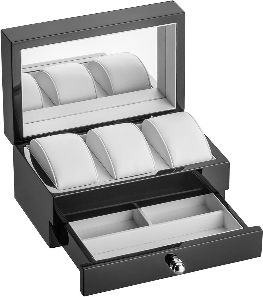 Opbevaringsæske til 3 ure i mørk træ - Urma.dk