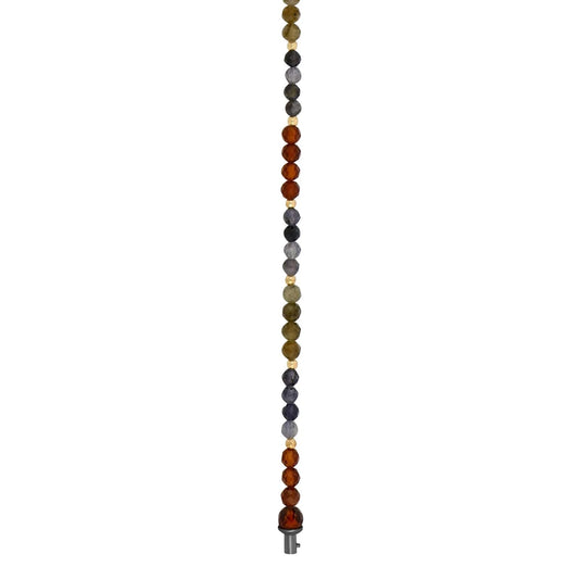 Orange granat, ilolit, labradorit system - kæde 4mm - Urma.dk