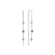 Ørehænger, Amethyst/Blå Quartz, sølv - Urma.dk