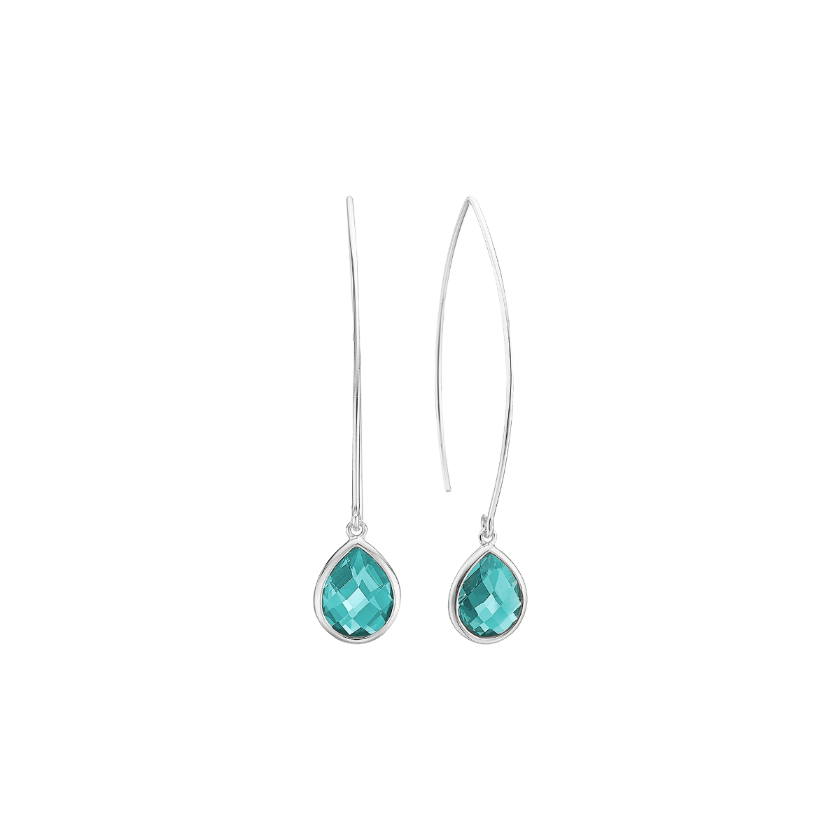 Ørehænger, blå dråbe, sølv - Urma.dk