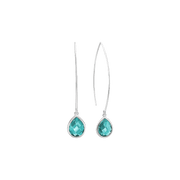 Ørehænger, blå dråbe, sølv - Urma.dk