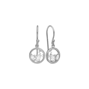 Ørehænger, cirkel m/10 cz, sølv - Urma.dk