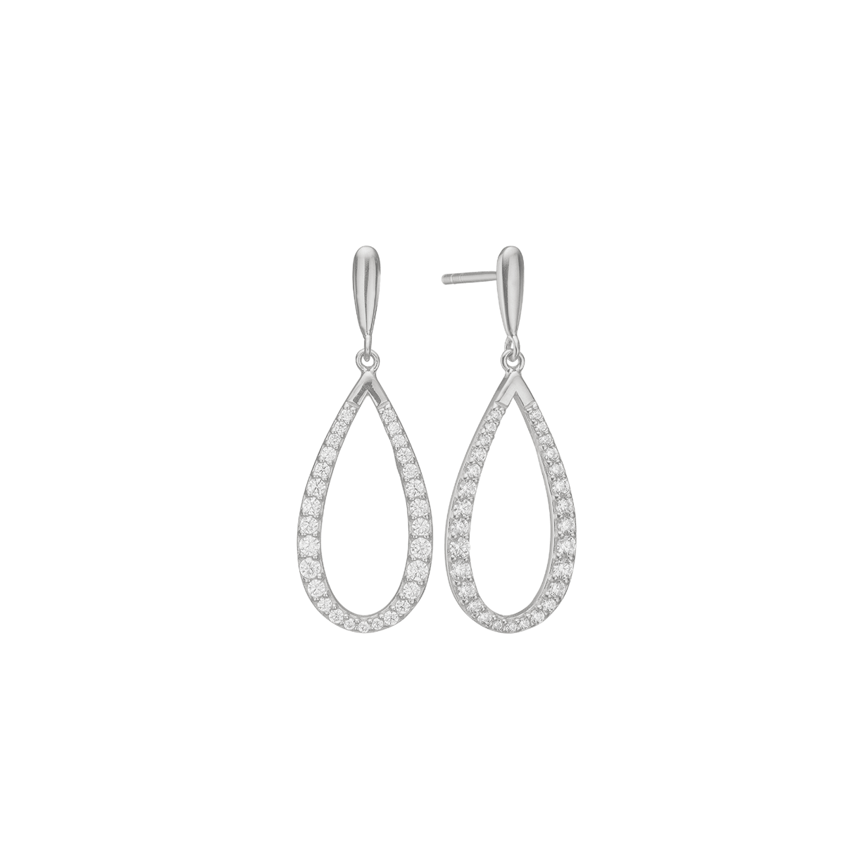 Ørehænger, cz dråbe, sølv - Urma.dk
