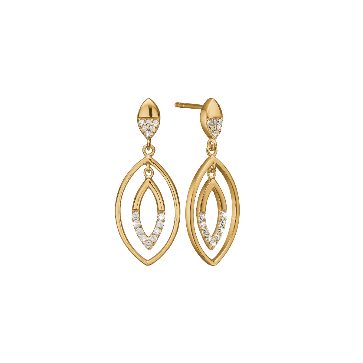 Ørehænger, dråber m/cz, forg sølv - Urma.dk