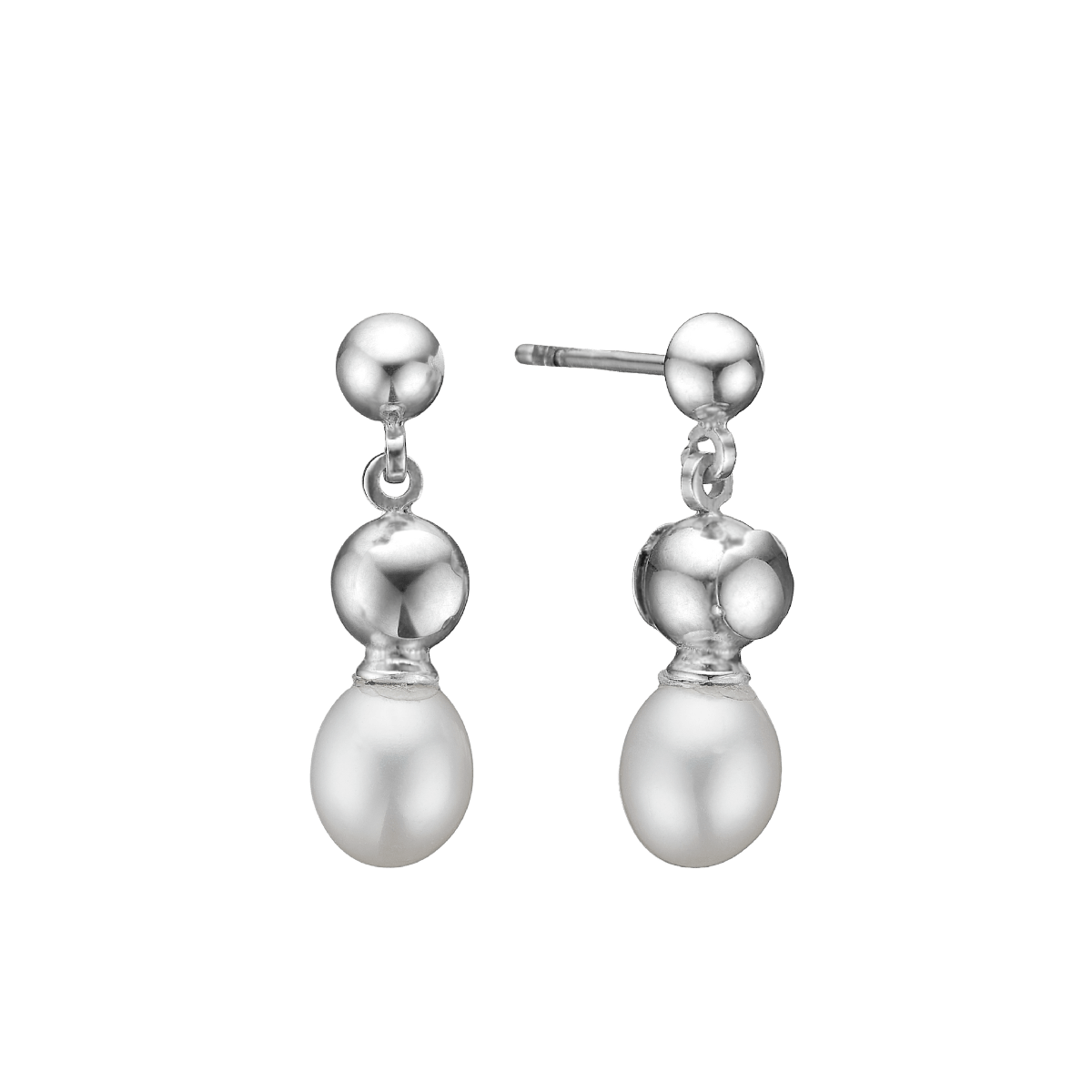 Ørehænger ferskvandsperle, sølv - Urma.dk
