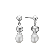 Ørehænger ferskvandsperle, sølv - Urma.dk