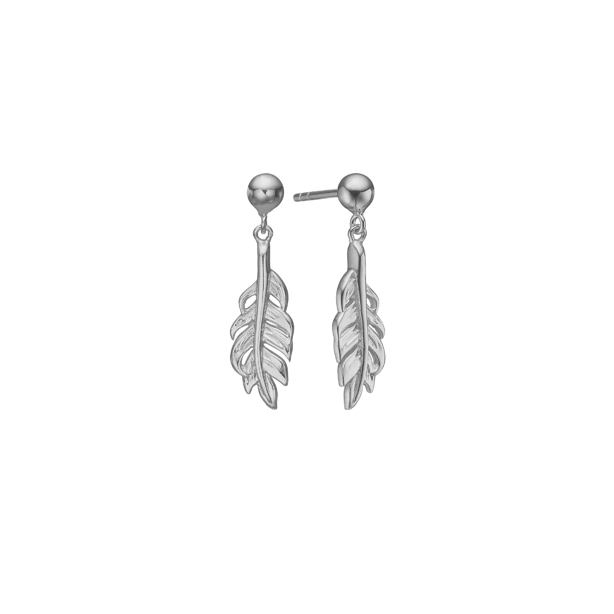 Ørehænger, fjer, sølv - Urma.dk