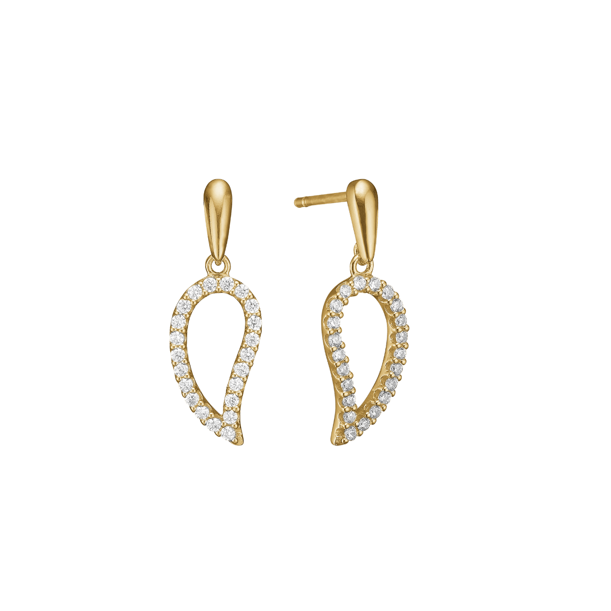 Ørehænger forgyldt, CZ Blad - Urma.dk