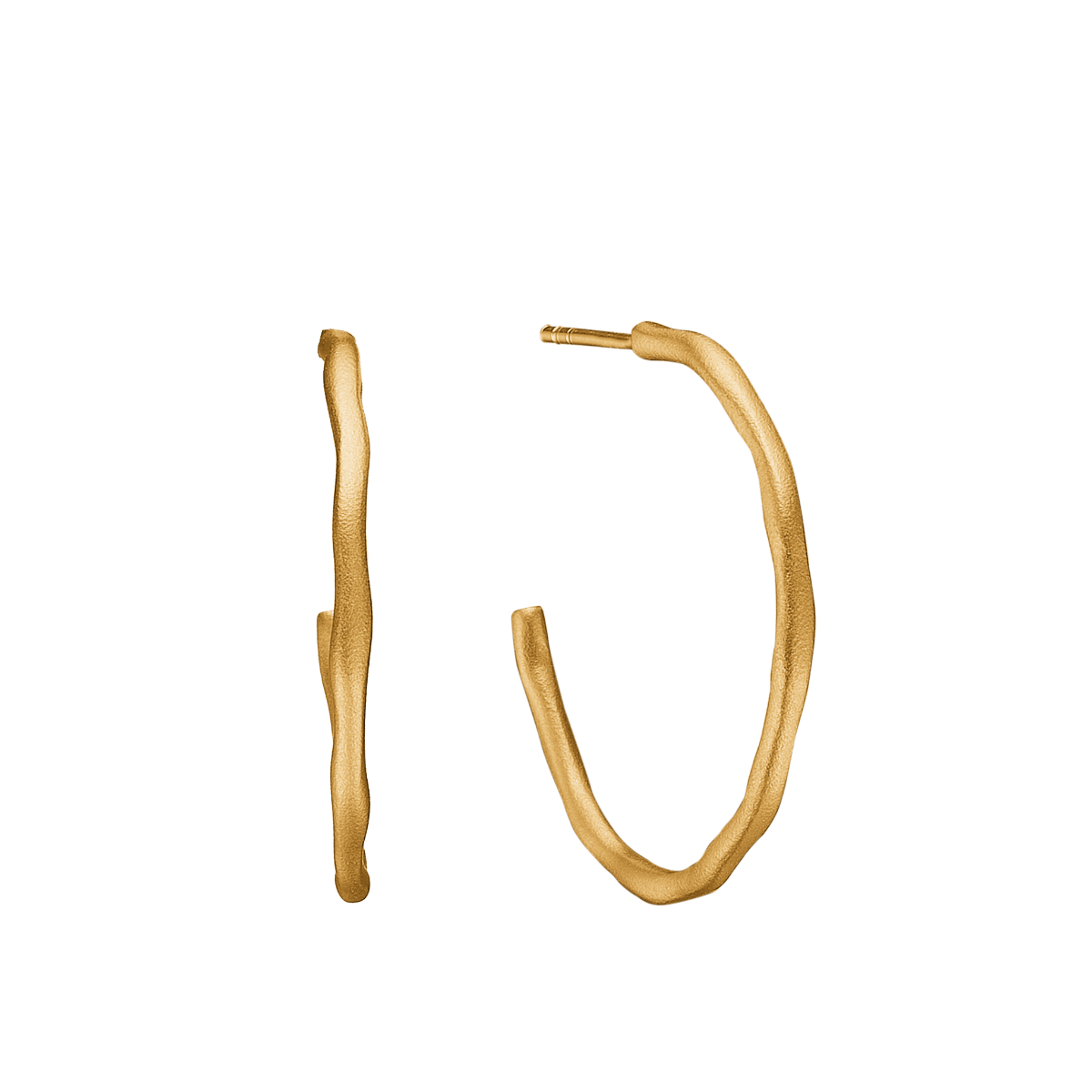 Ørehænger forgyldt, hoop satin Ø 30 mm - Urma.dk