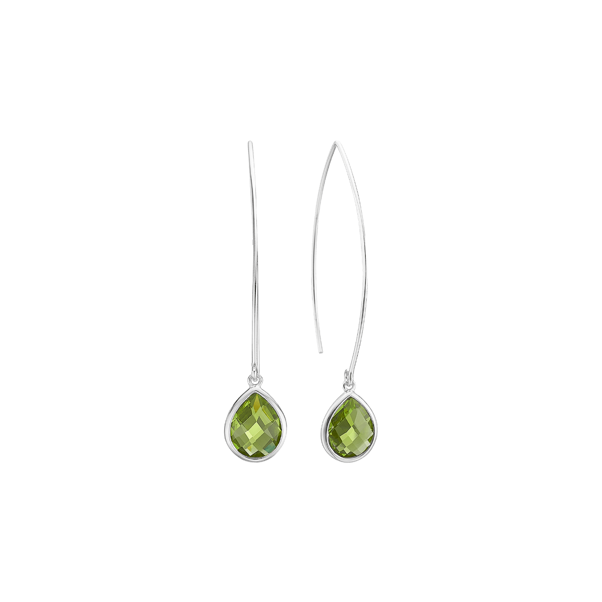 Ørehænger, grøn dråbe, sølv - Urma.dk