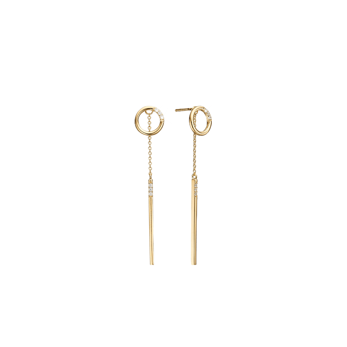 Ørehænger m/kæde, 12 cz, forg sølv - Urma.dk