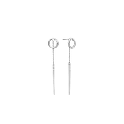 Ørehænger m/kæde, 12 cz, sølv - Urma.dk