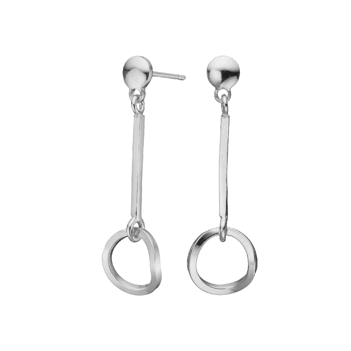 Ørehænger oval, sølv - Urma.dk