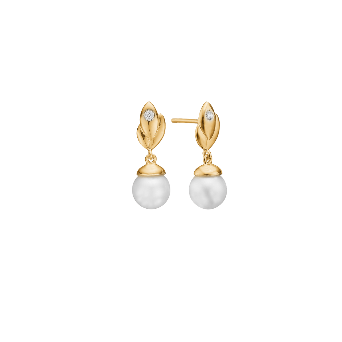 Ørehænger, perler m/cz, forg sølv - Urma.dk