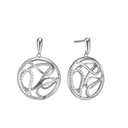 Ørehænger sølv, 3D cirkel - Urma.dk