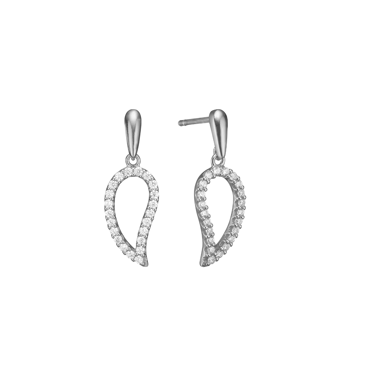Ørehænger sølv, CZ Blad - Urma.dk