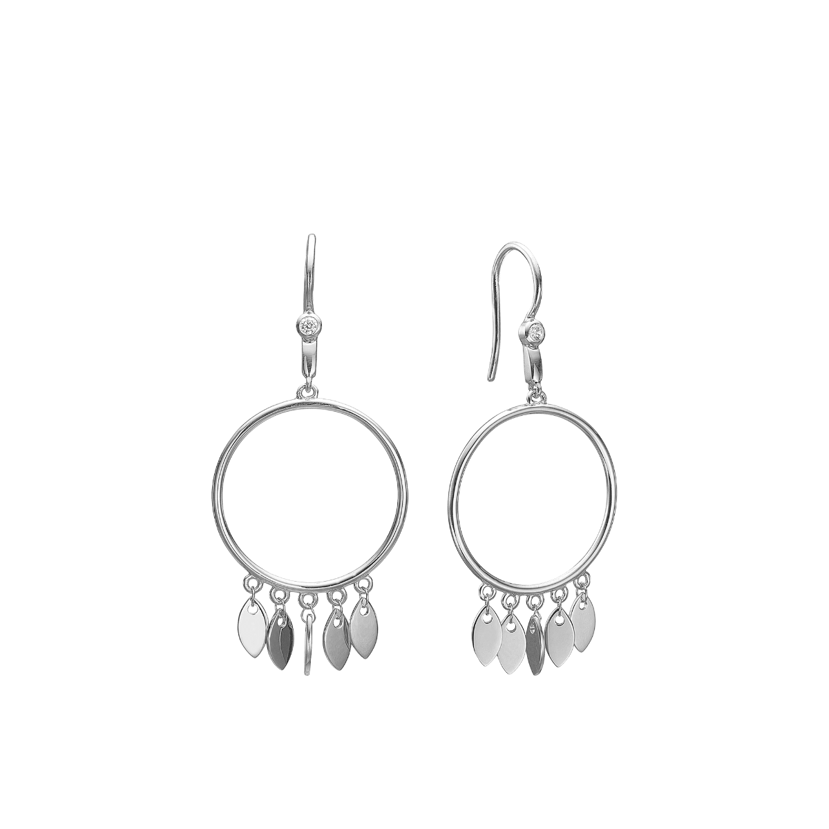 Ørehænger sølv, Dancing leafs - Urma.dk