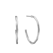Ørehænger sølv, hoop satin Ø 30 mm - Urma.dk