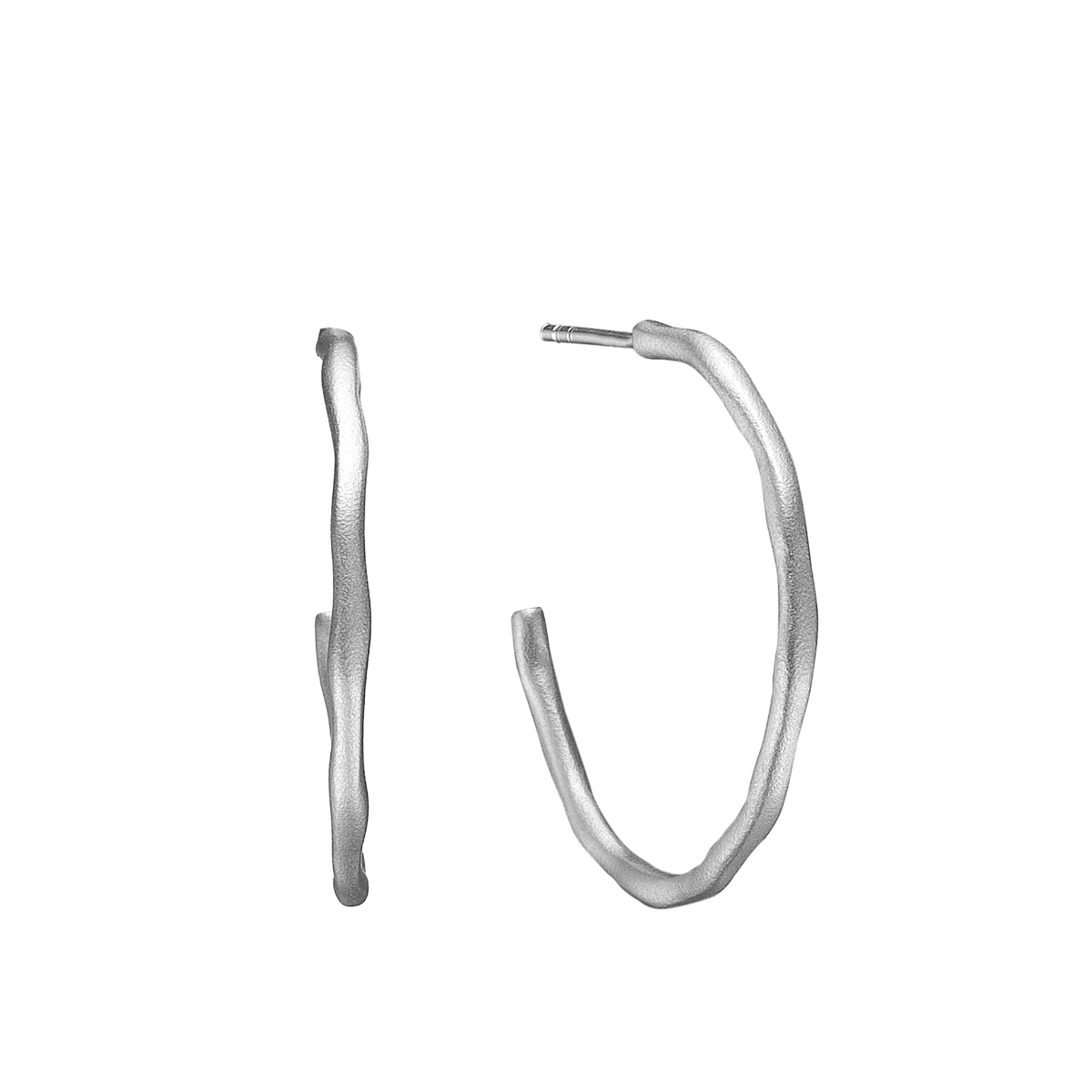 Ørehænger sølv, hoop satin Ø 30 mm - Urma.dk
