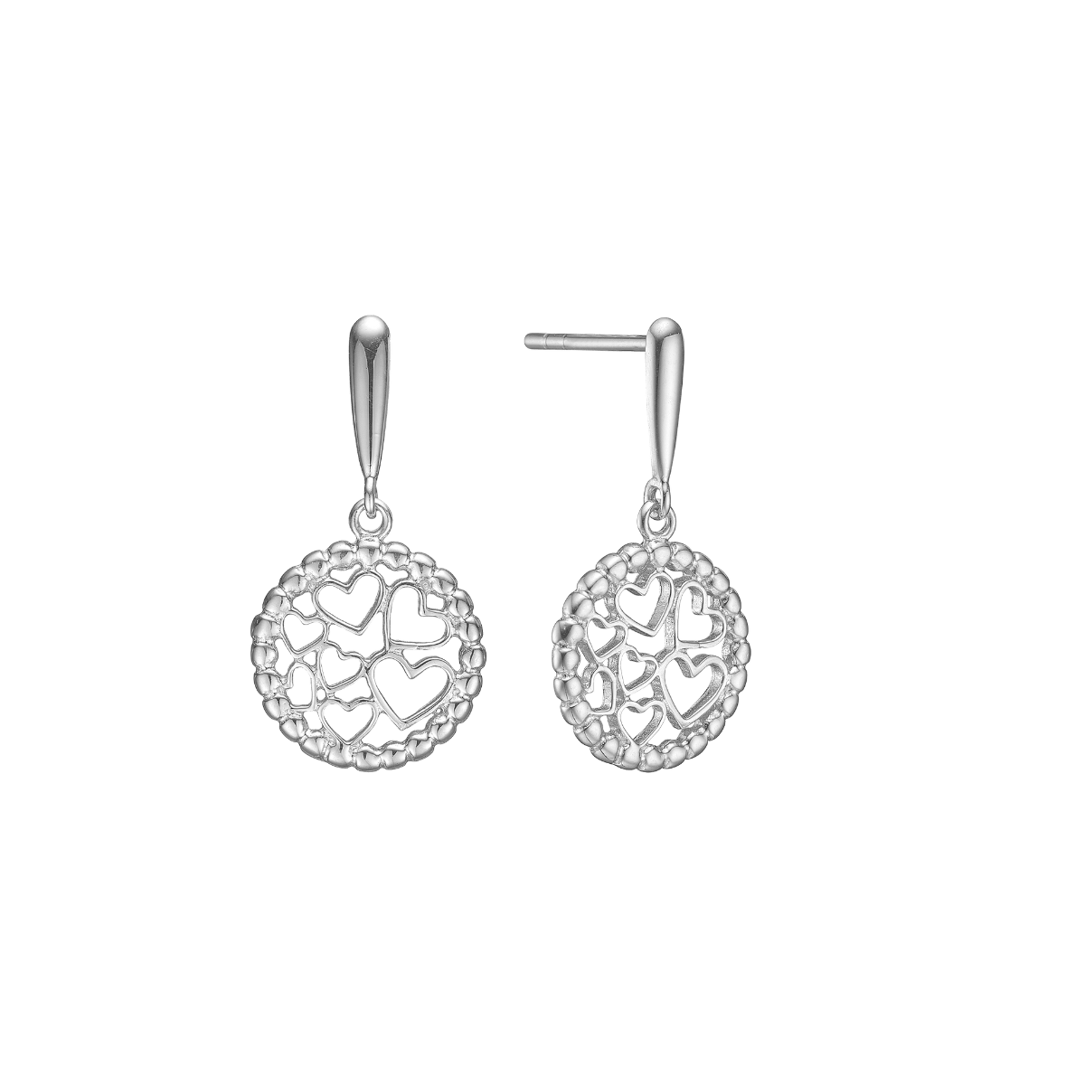 Ørehænger sølv, små hjerter - Urma.dk