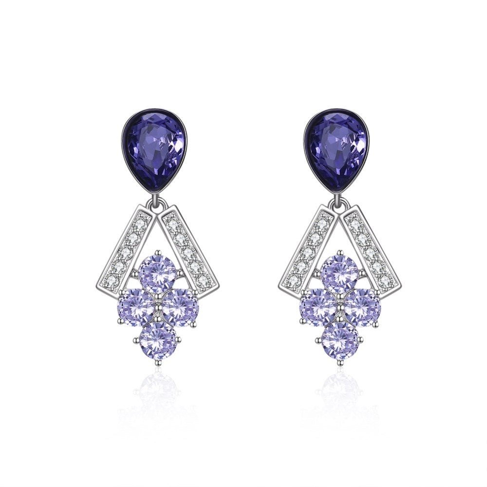 Ørehængere, sterling sølv med østrigsk krystal - Urma.dk