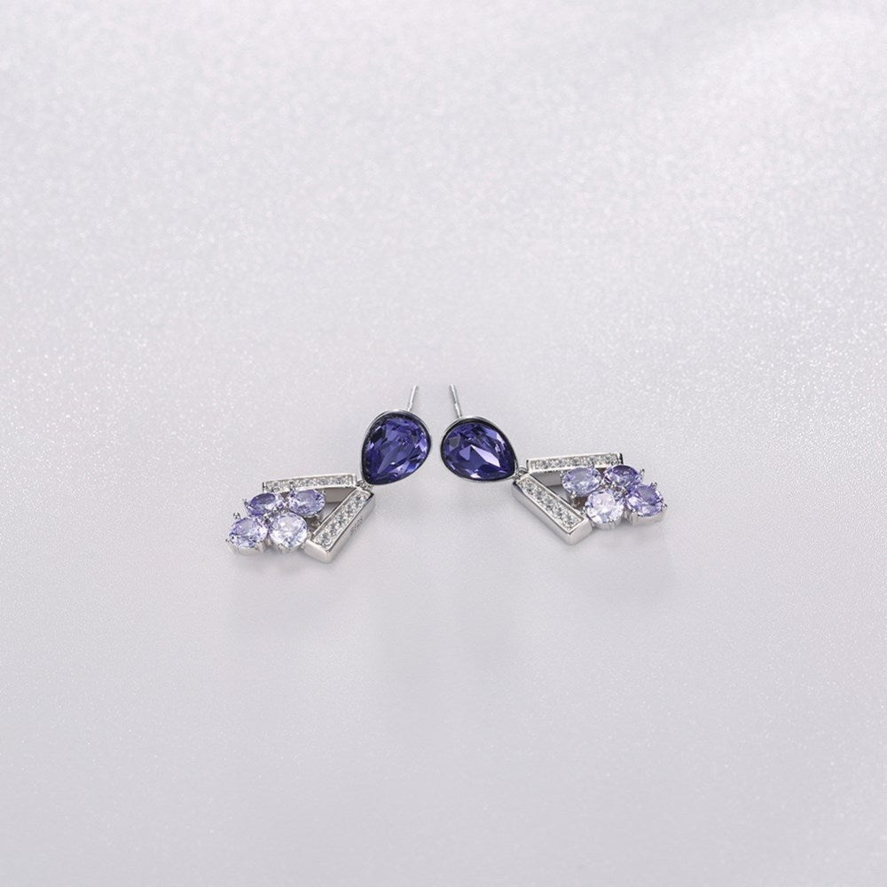 Ørehængere, sterling sølv med østrigsk krystal - Urma.dk