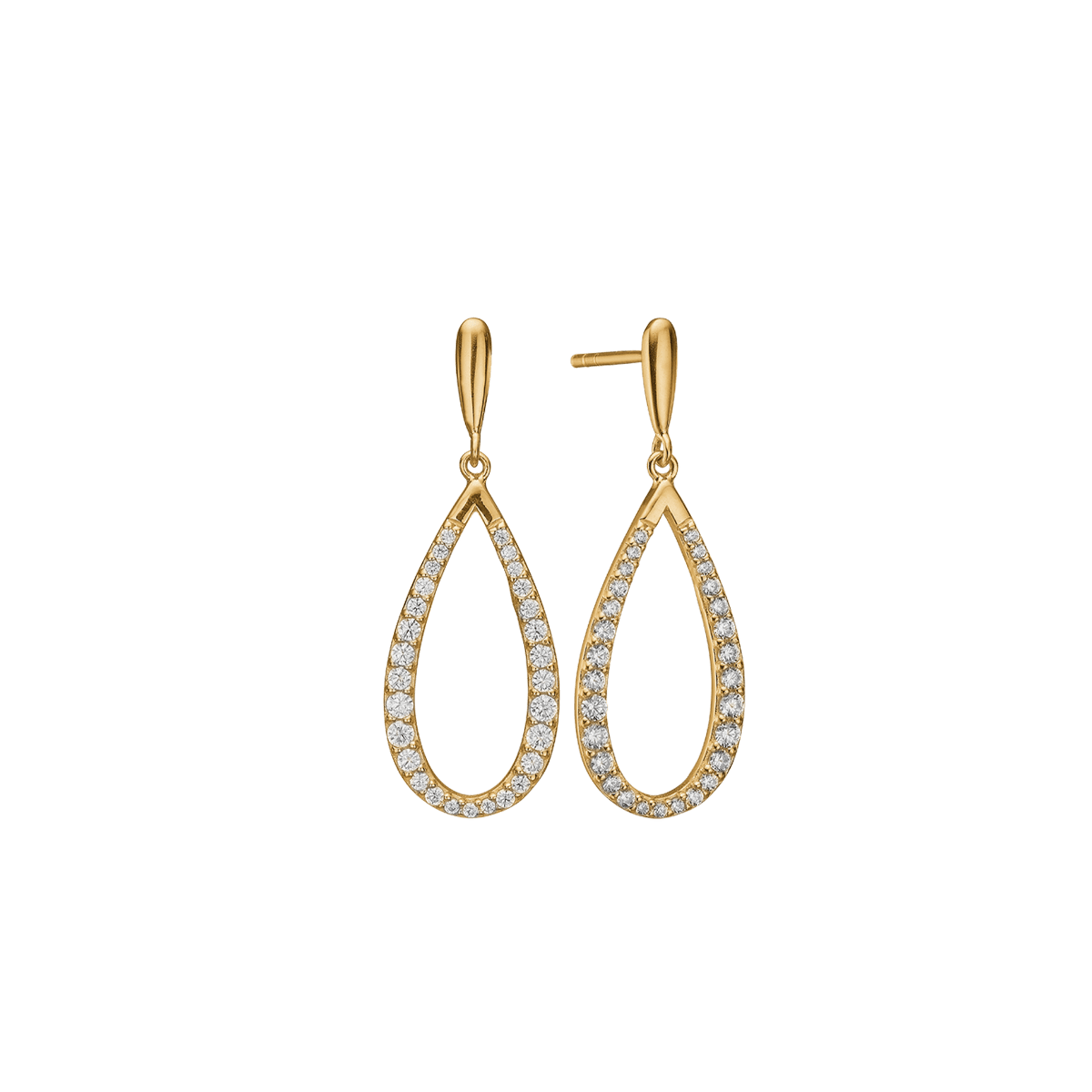 Ørerhænger, cz dråbe, forg sølv - Urma.dk