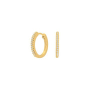 Øreringe, Creoler i 14 karat guld med diamanter - 15 mm - 0,10 ct w/si - Urma.dk