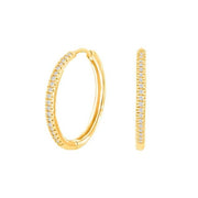 Øreringe, Creoler i 14 karat guld med diamanter - 18 mm - 0,11 ct w/si - Urma.dk