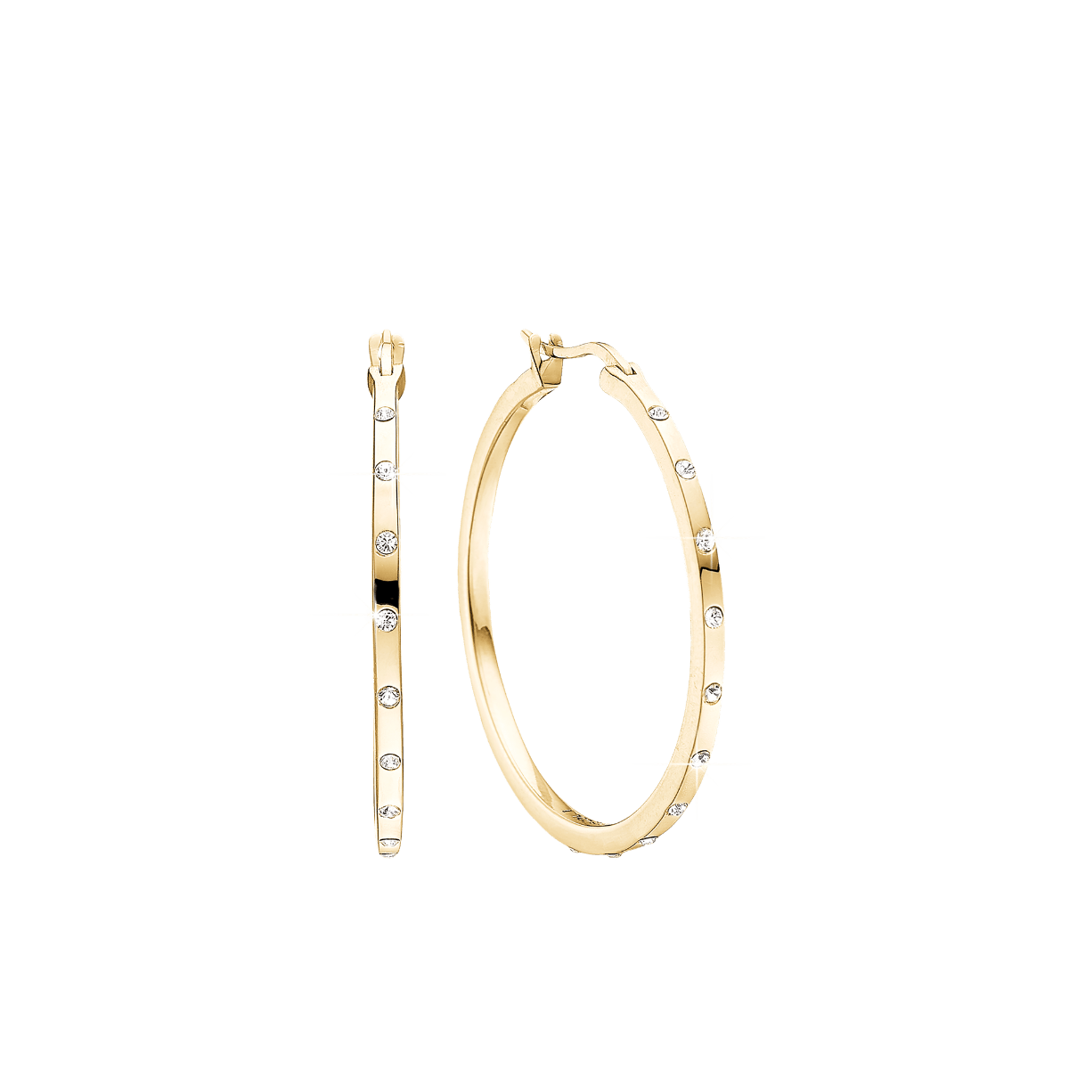 Øreringe, CZ Creol Ø34 mm, forg - Urma.dk