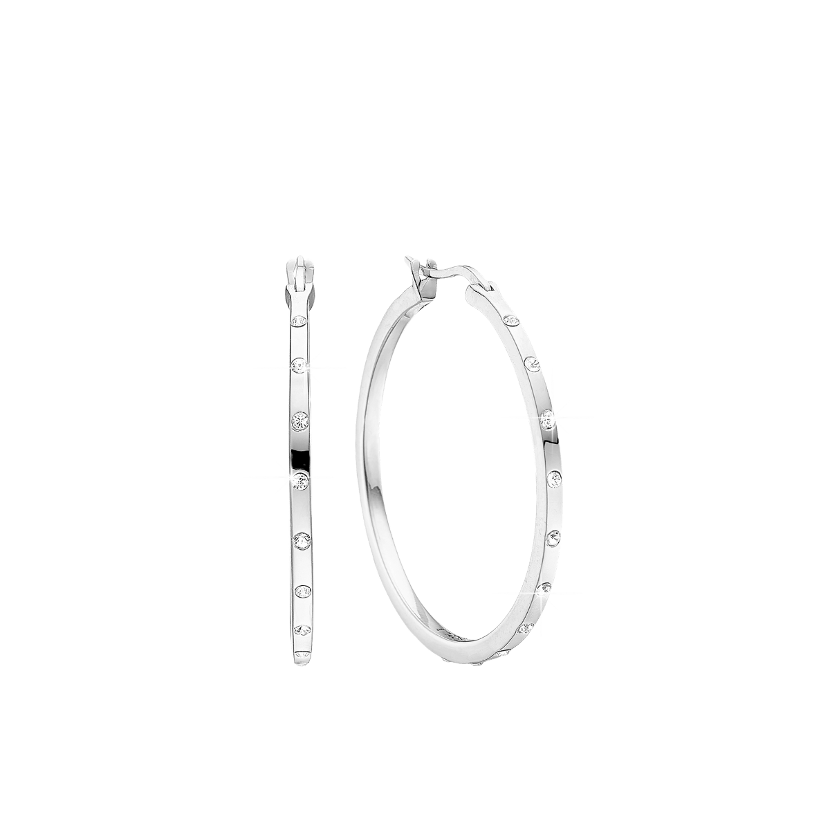 Øreringe, CZ Creol Ø34 mm, sølv - Urma.dk