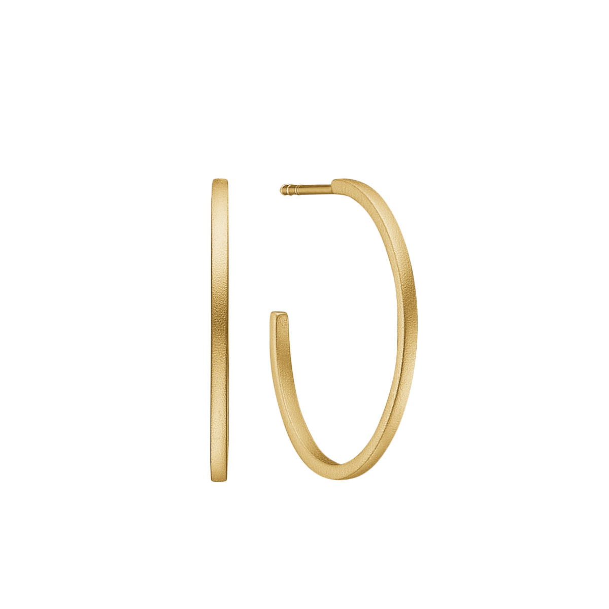 Øreringe forgyldt, hoop satin Ø 25 mm - Urma.dk
